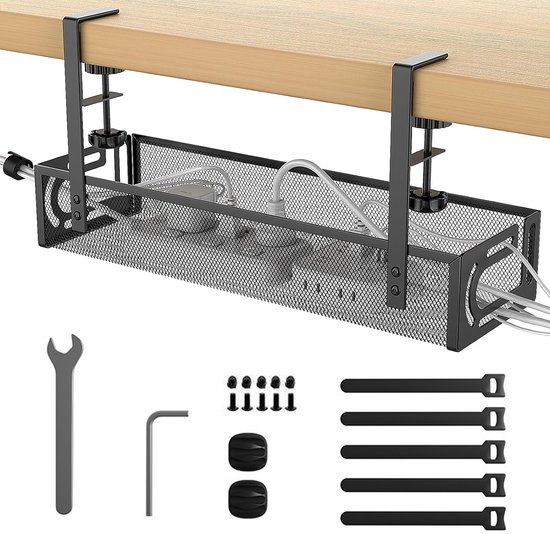 Kabelmanagement-clips Für Kabelkanäle – Ohne Spitzen Kabelmanagement Unter Dem Schreibtisch (40 Cm, 4,5 Kg) – Schwarz