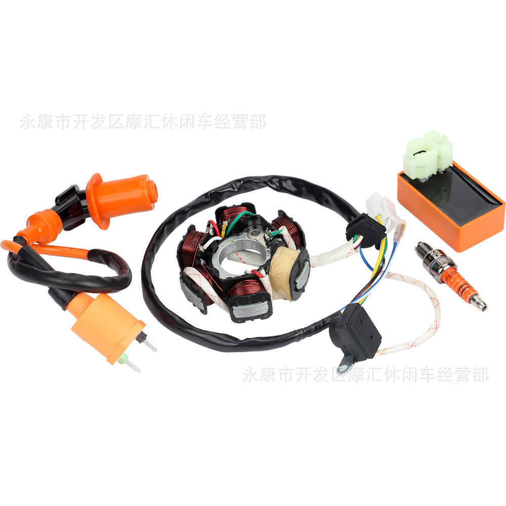 Roller-/atv-zubehör Gy6 49/50cc Motor Zündspule Zündkerze Hochspannungszündspule Komplettset
