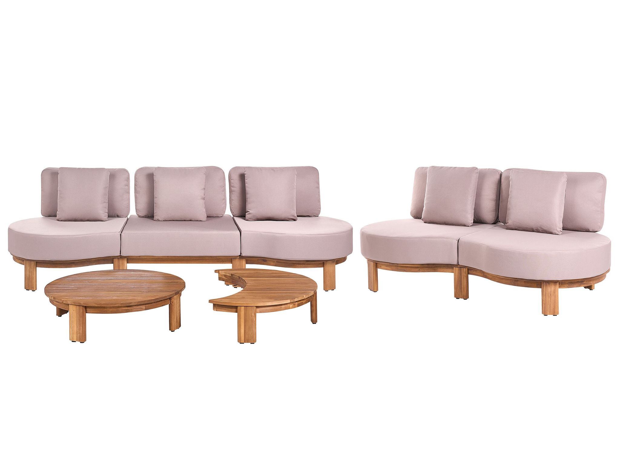 Gartensofa Mit Tisch 5-sitzer Arzello Akazienholz Hellbraun