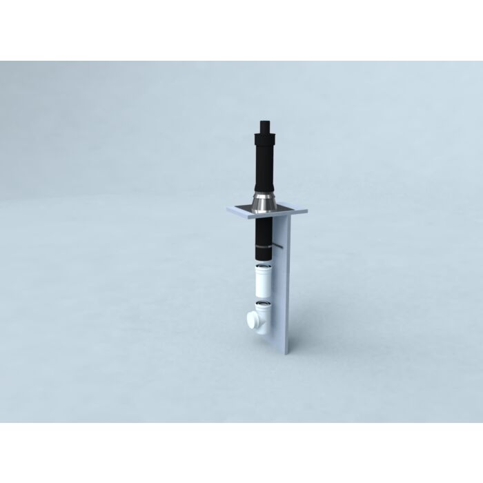 Bertrams Polyline Las Grundpaket Dachheizzentrale 41kpdhzf60s Flachdach 0-15°, Dn 60/100, Schwarz