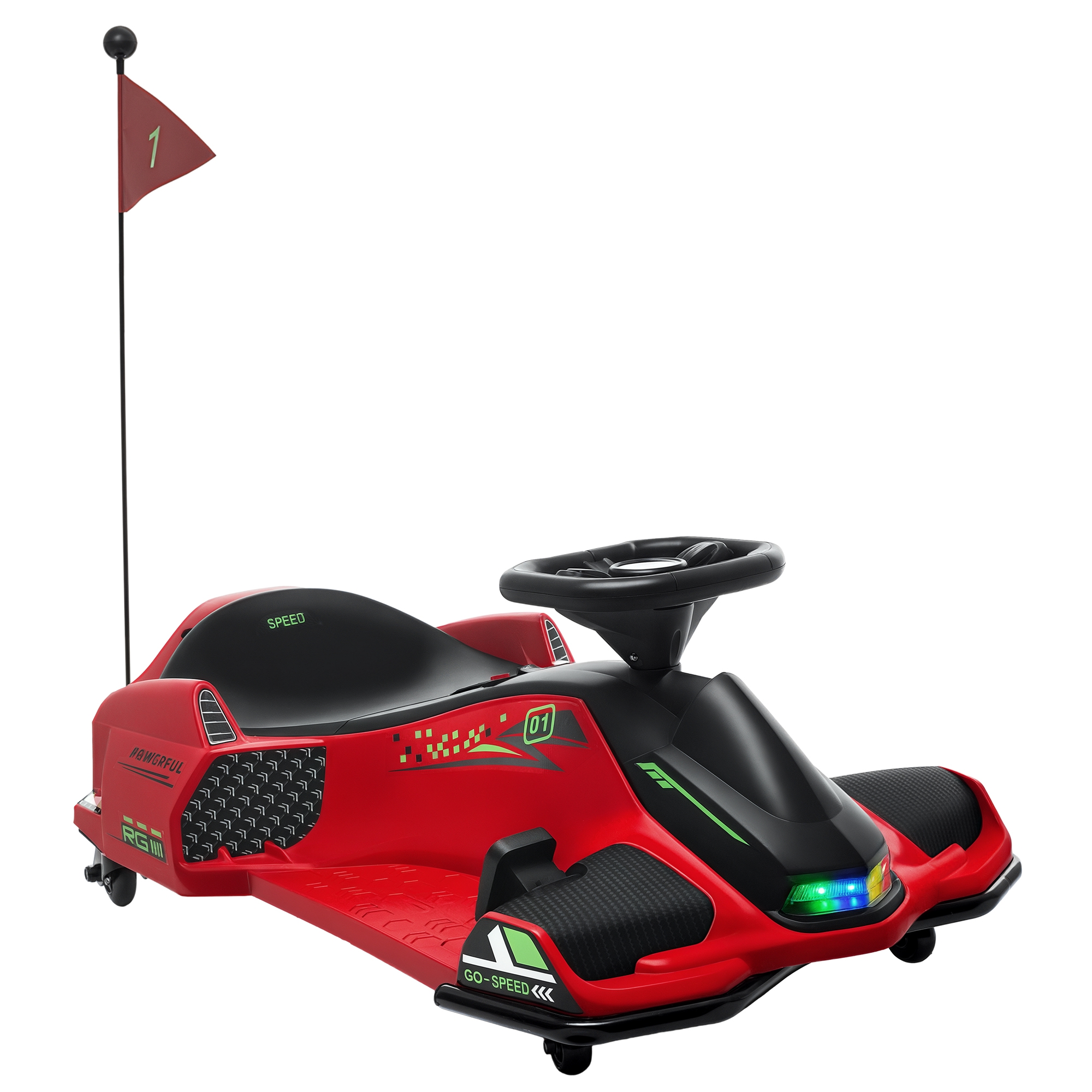 12v Elektro-go-kart Für Kinder Mit Drift-modus, 8-12 Jahre, Rot