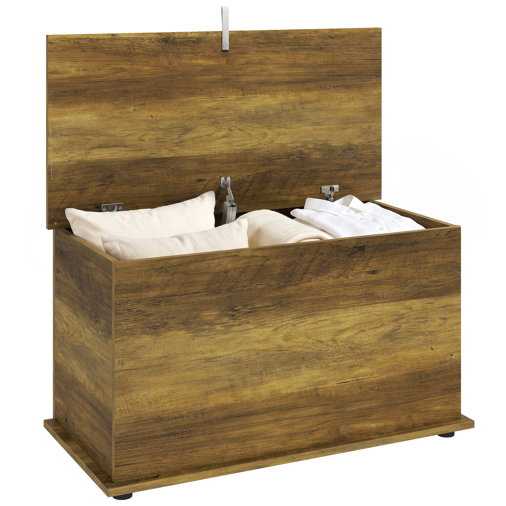 Aufbewahrungstruhe Mit Klappdeckel, 80 X 40 X 45 Cm, Braun