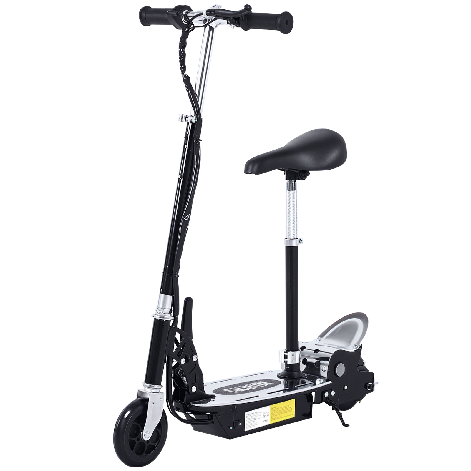 120-w-klapp-elektroroller Für Kinder Von 7 Bis 12 Jahren, Verstellbarer Lenker Und Sitzhöhe, Max. 10 Km/h, Schwarz