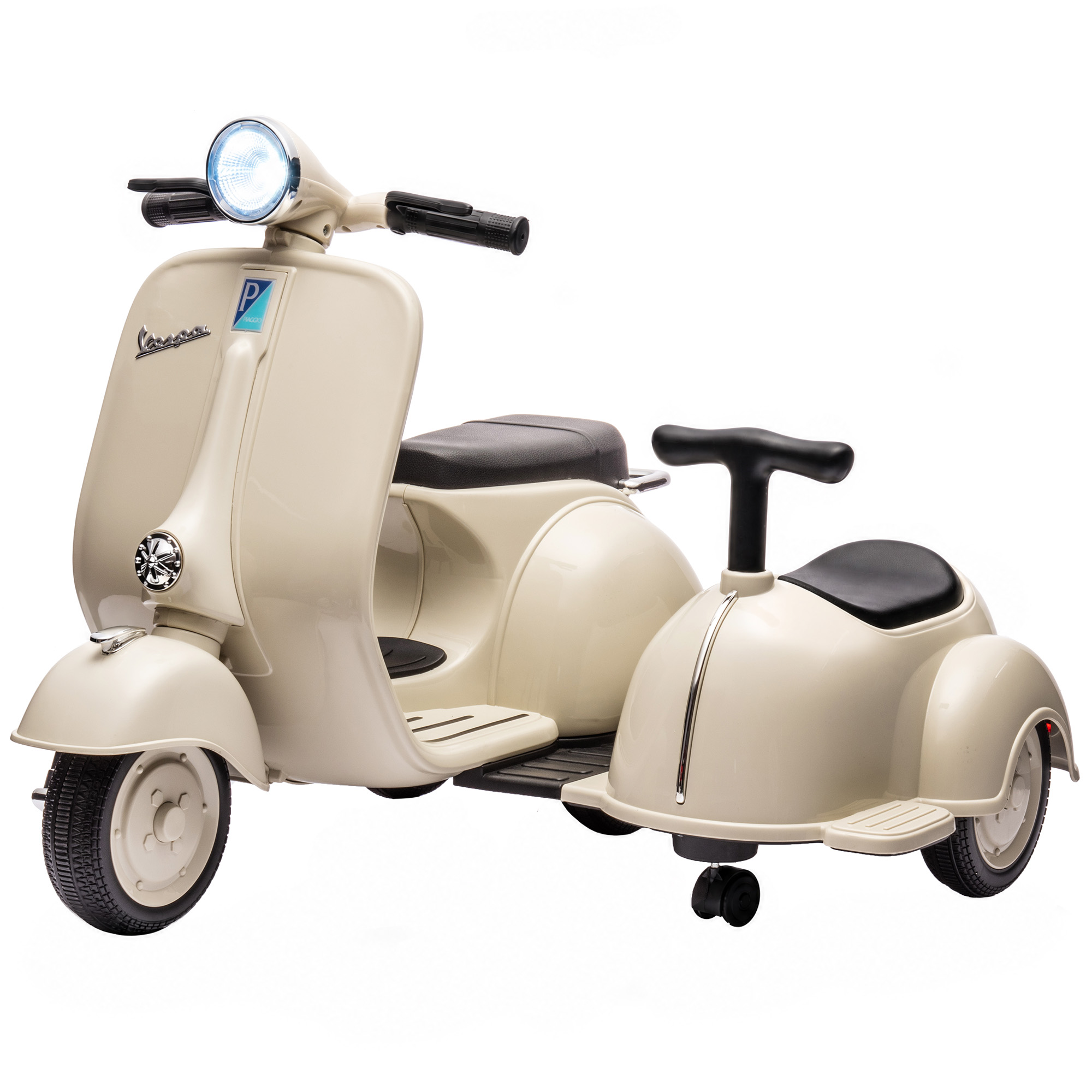 Lizenziertes Vespa 6v Elektromotorrad Für Kinder, Cremefarben, Ab 3 Jahren