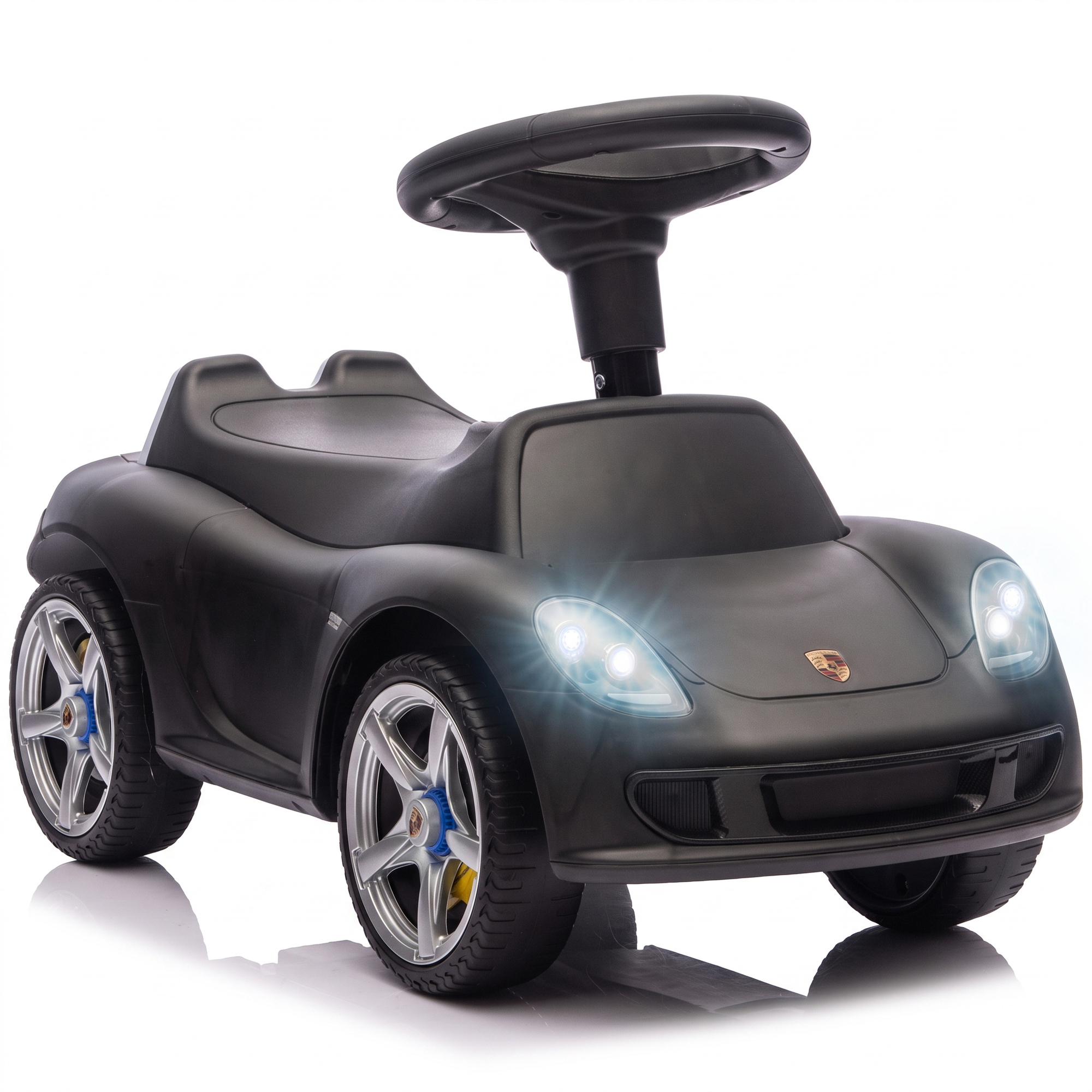 Rutschauto Kinder Porsche Rutschfahrzeug Mit Hupe Licht Motorgeräuschen, Für 18–36 Monate, Mattschwarz