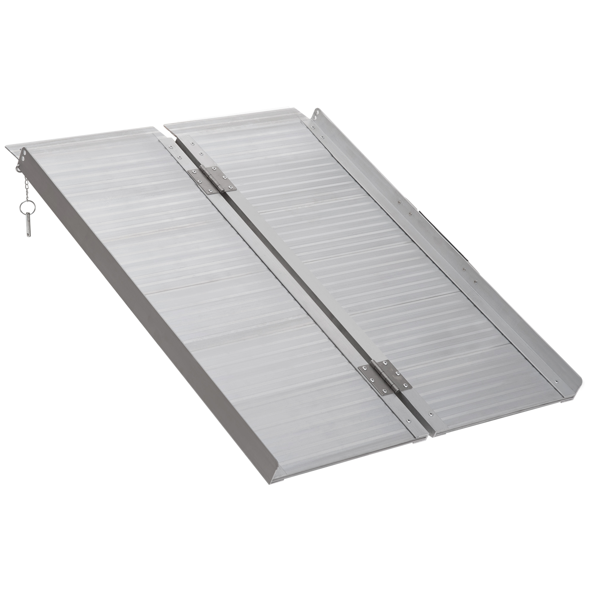 Klappbare, Rutschfeste Rollstuhlrampe Aus Aluminium Mit Erhöhten Kanten, Max. Belastung 270 Kg, 91 X 74 Cm