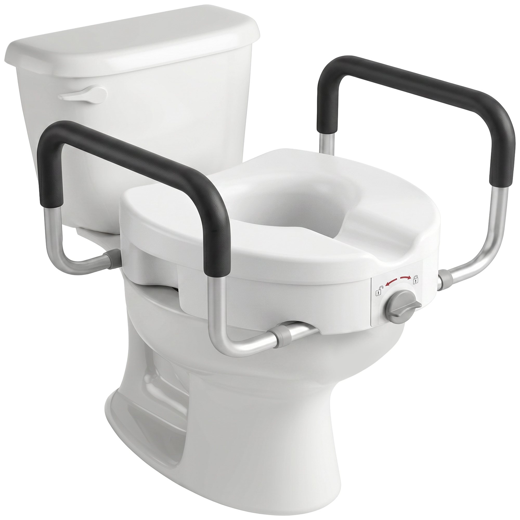 Toilettensitzerhöhung Mit Griffen Für Senioren, Weiß