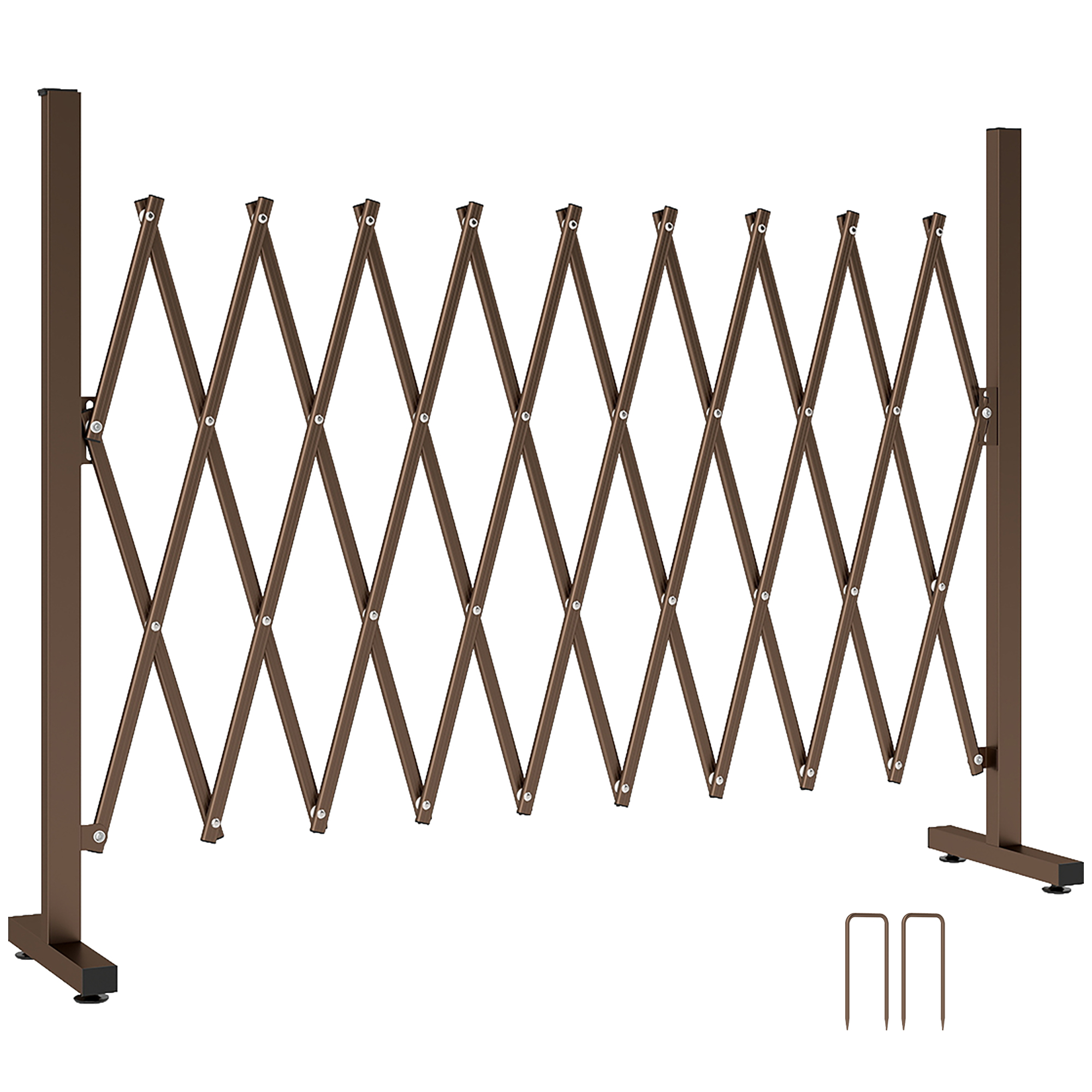 Scherengitter Ausziehbar 31-250cm Absperrgitter Scherensperre Garten Alu Braun