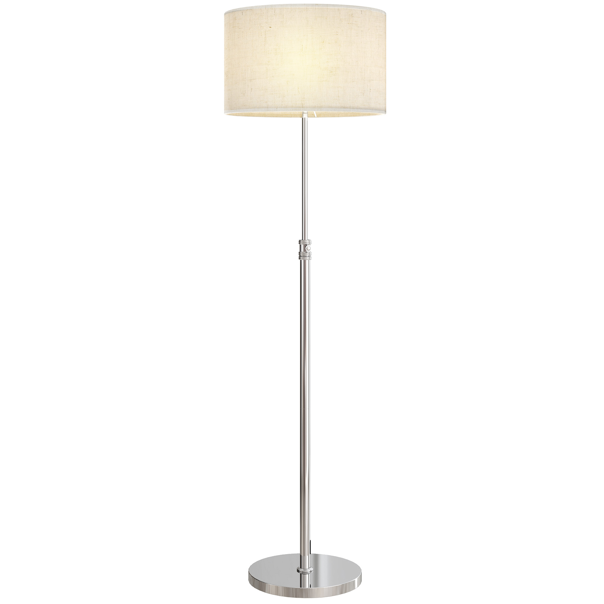 Stehlampe Dimmbar Mit Leinenschirm E27 Höhenverstellbar Beige