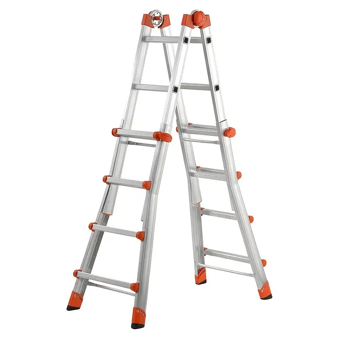 Gierre Mehrzweckleiter 4 + 4 (Anzahl Tritte: 8 Stk., Arbeitshöhe: 4,7 m, Belastbarkeit: 150 kg, Aluminium)