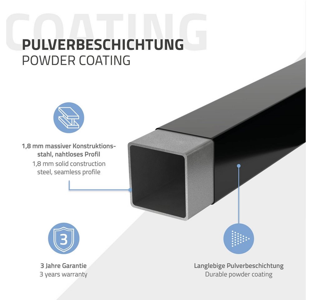 ML-Design 2Er Set Wandkonsole für Waschtisch 350 x 150 mm Schwarz Stahl Design Bild 5