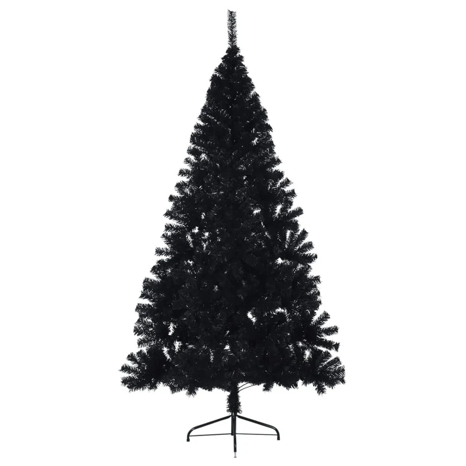 vidaXL Künstlicher Halb-Weihnachtsbaum mit Ständer Schwarz 240 cm PVC