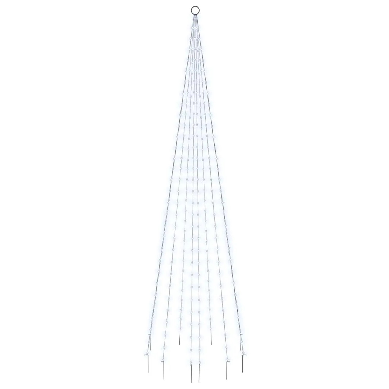vidaXL LED-Weihnachtsbaum für Fahnenmast Kaltweiß 310 LEDs 300 cm 343523