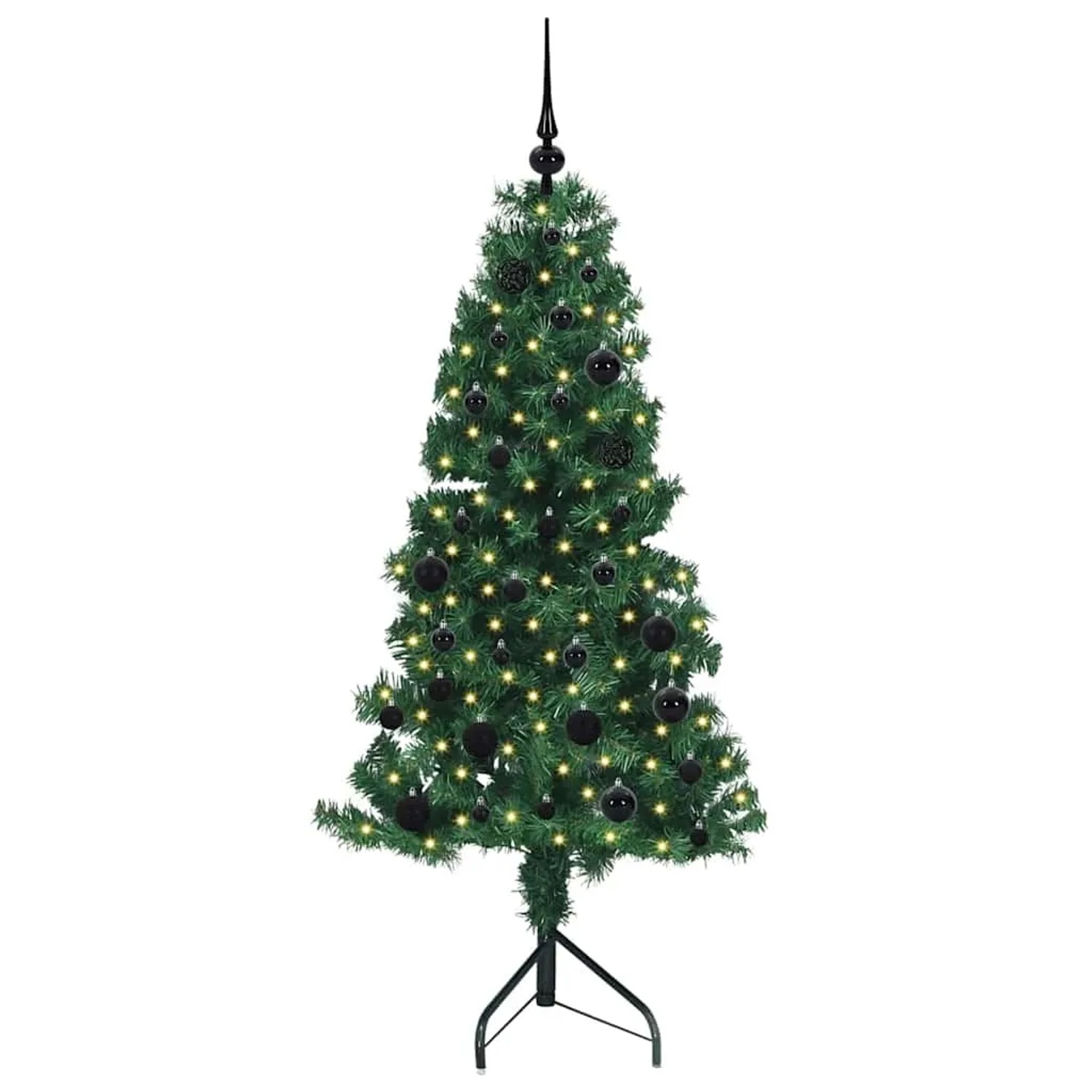 vidaXL Eckiger Künstlicher Weihnachtsbaum Grün 150 cm PVC und Metall 3397251
