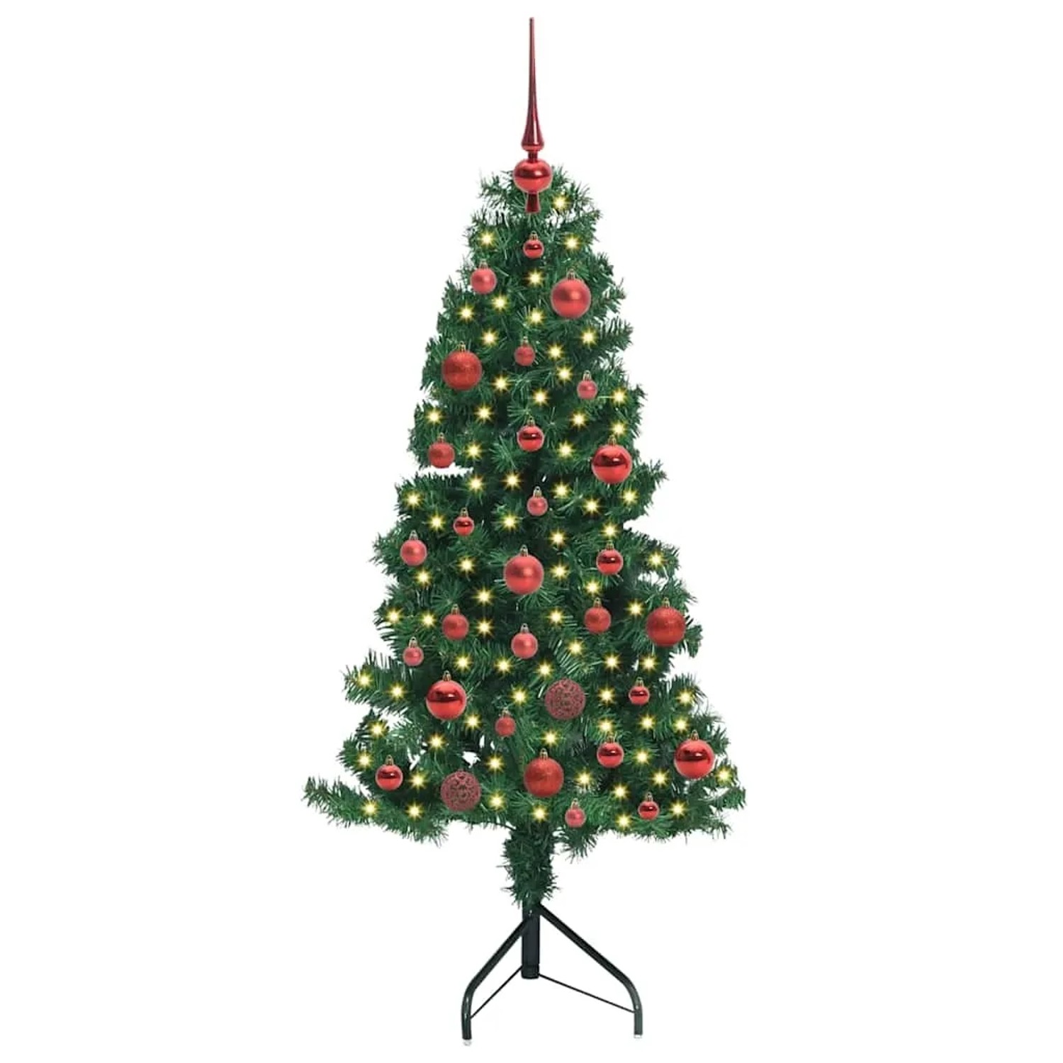 vidaXL Eckiger Künstlicher Weihnachtsbaum Grün 150 cm PVC und Metall 3397250
