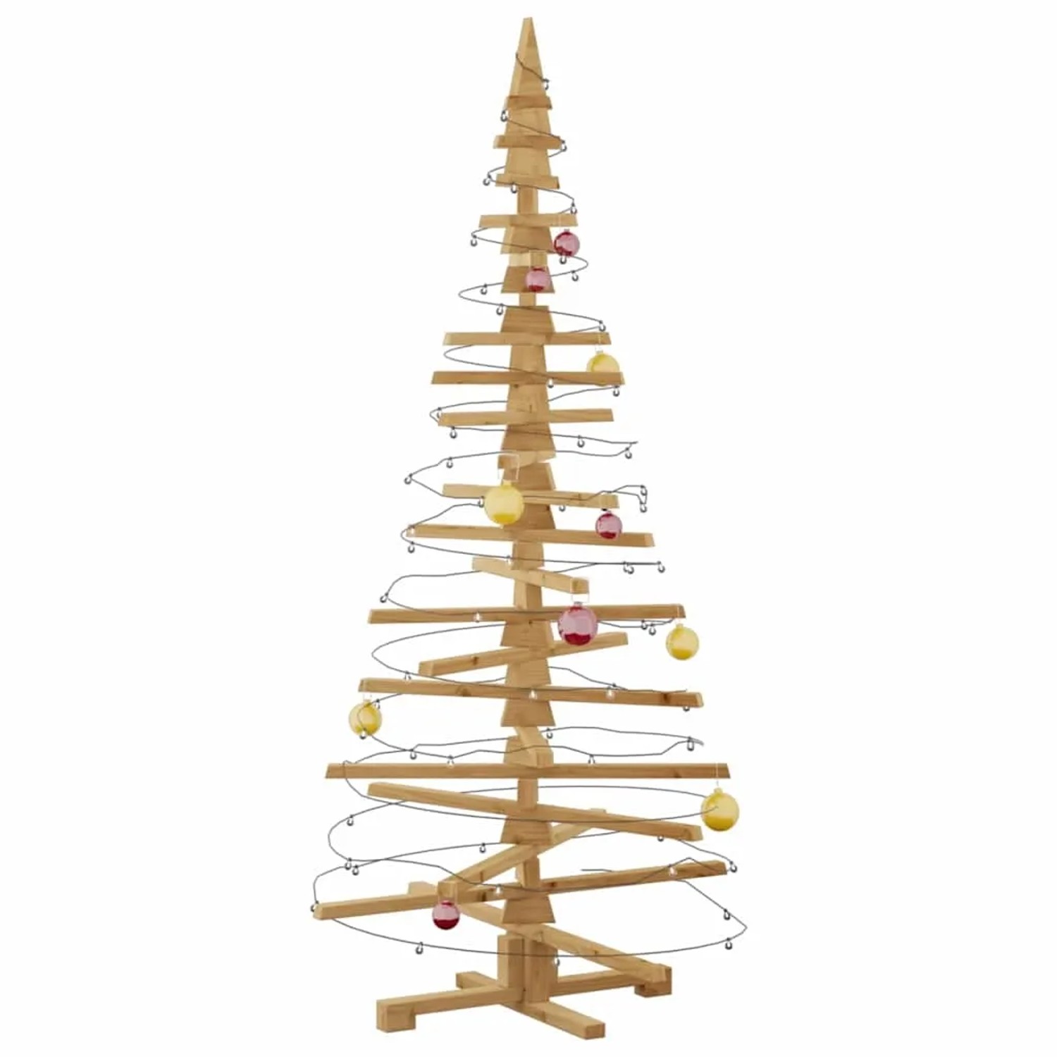 vidaXL Holz Weihnachtsbaum mit Ständer Braun 180 cm Massivholz Kiefer 42016701