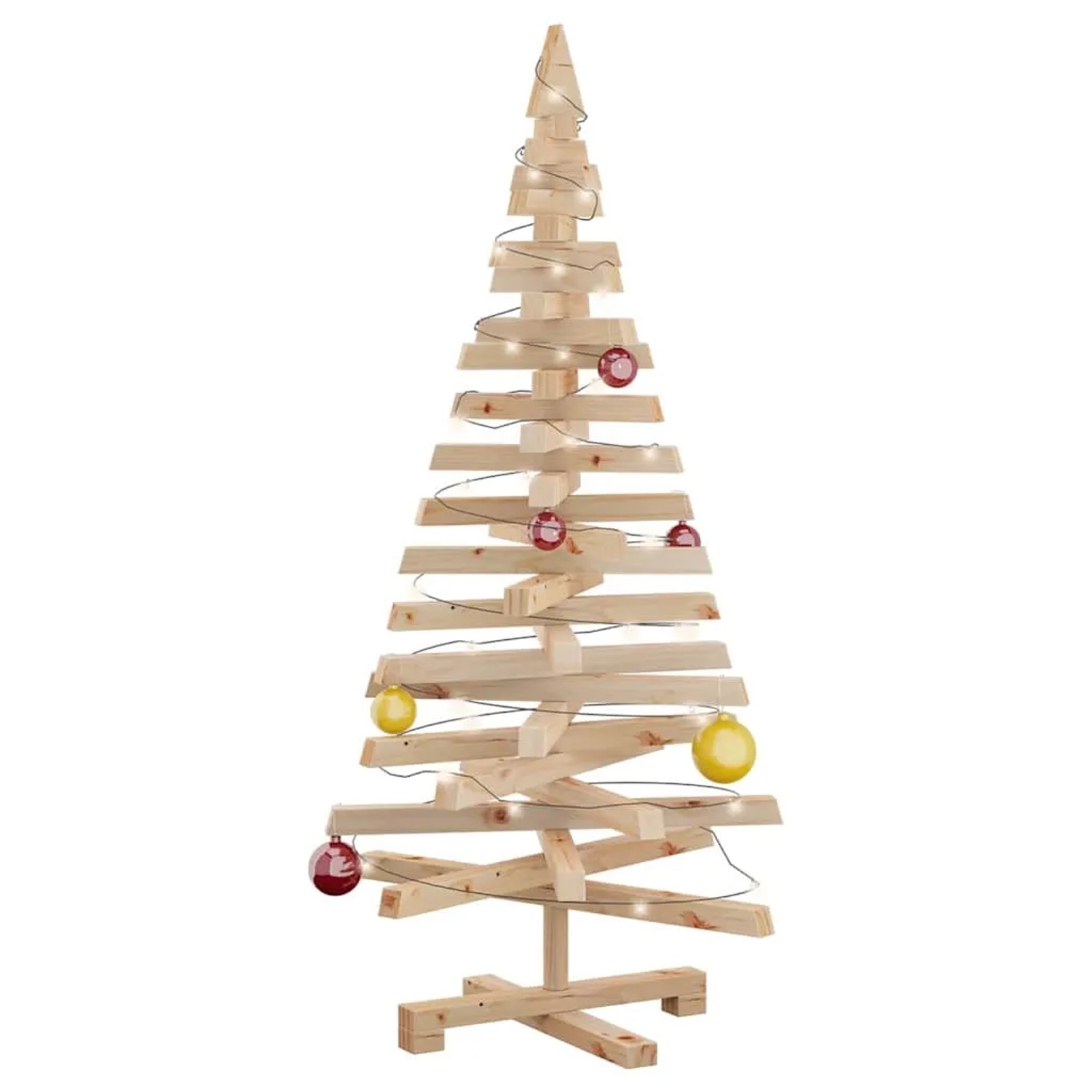 vidaXL Weihnachtsbäume mit Ständer Natur 120 cm Massivholz Kiefer 42016705