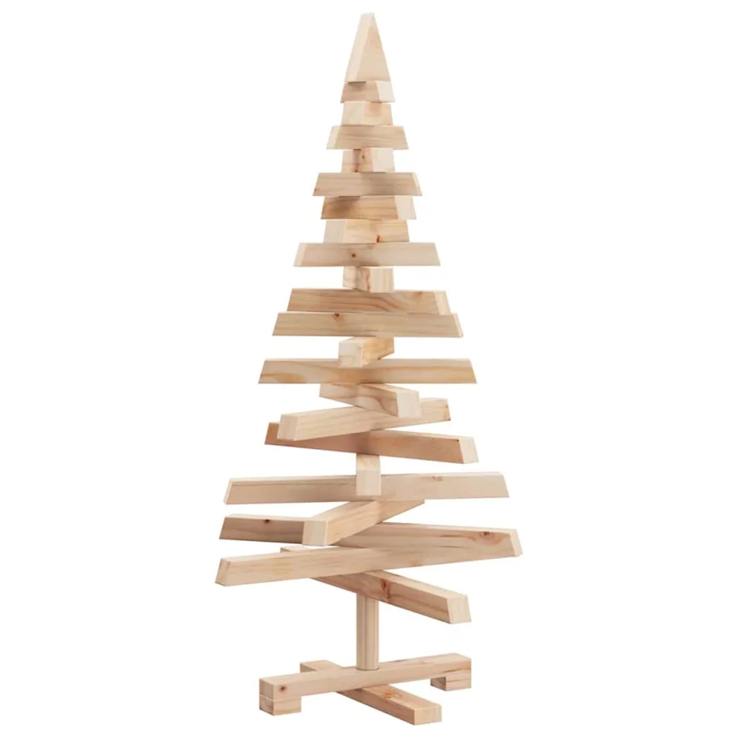 vidaXL Weihnachtsbäume mit Ständer Natur 90 cm Massivholz Kiefer 42016704