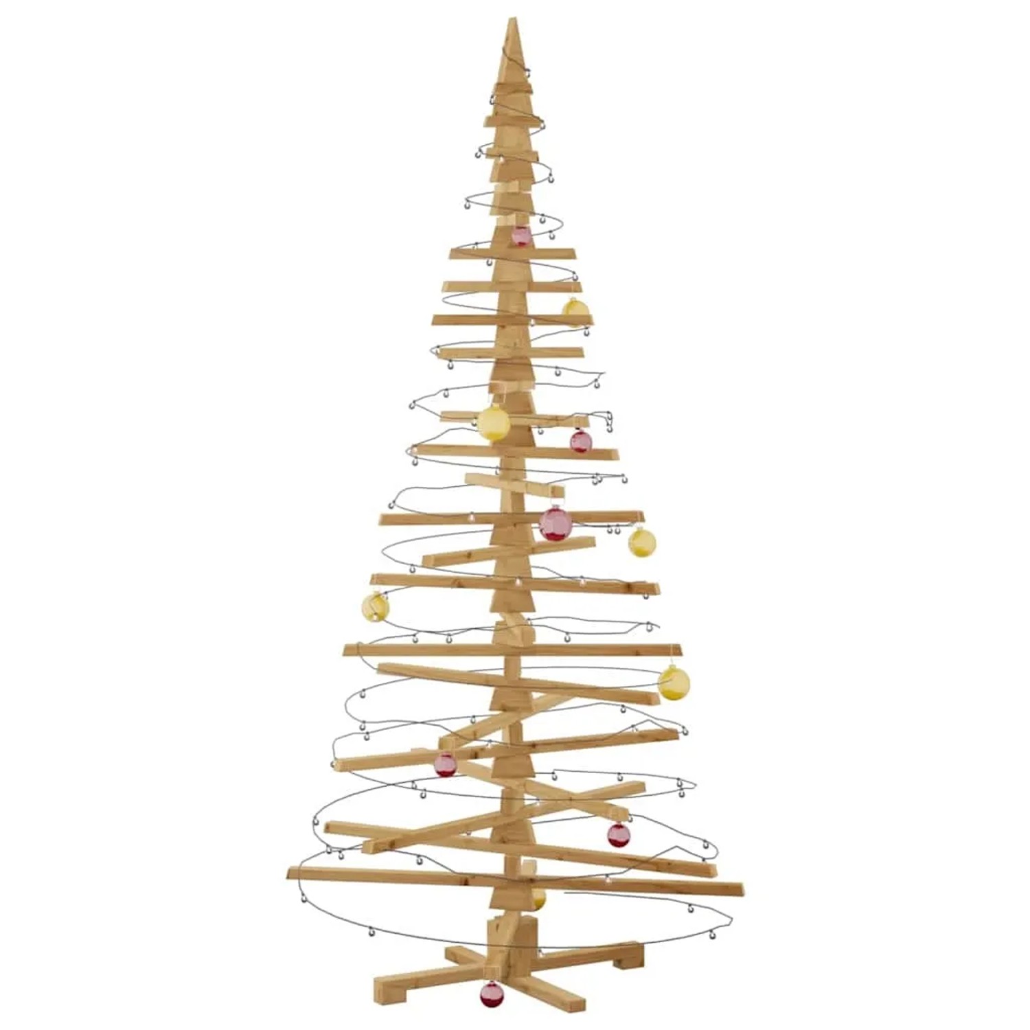 vidaXL Holz Weihnachtsbaum mit Ständer Braun 210 cm Massivholz Kiefer 42016702