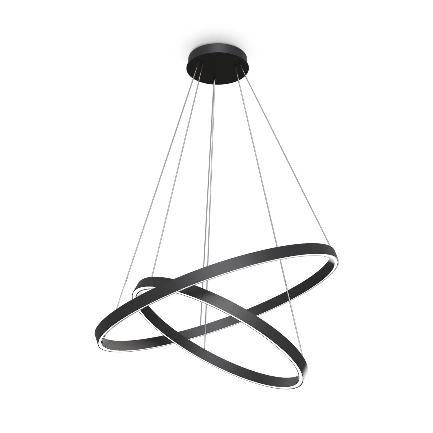 Licht-Erlebnisse LED Ring Kronleuchter Modern Ø 80 cm Schwarz 4000 K