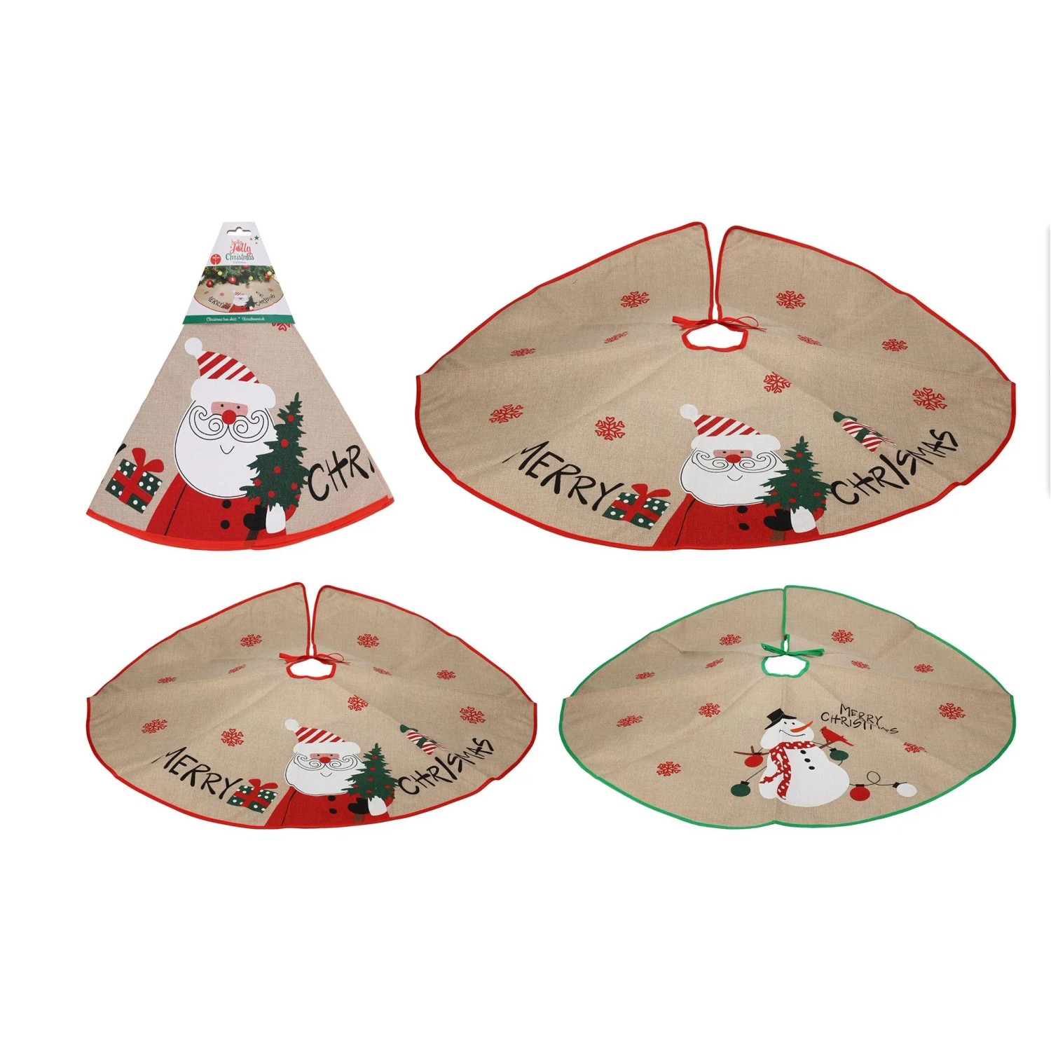 Weihnachtsbaumrock Polyester Ø 100 cm Mehrfarbig 2-fach Sortiert