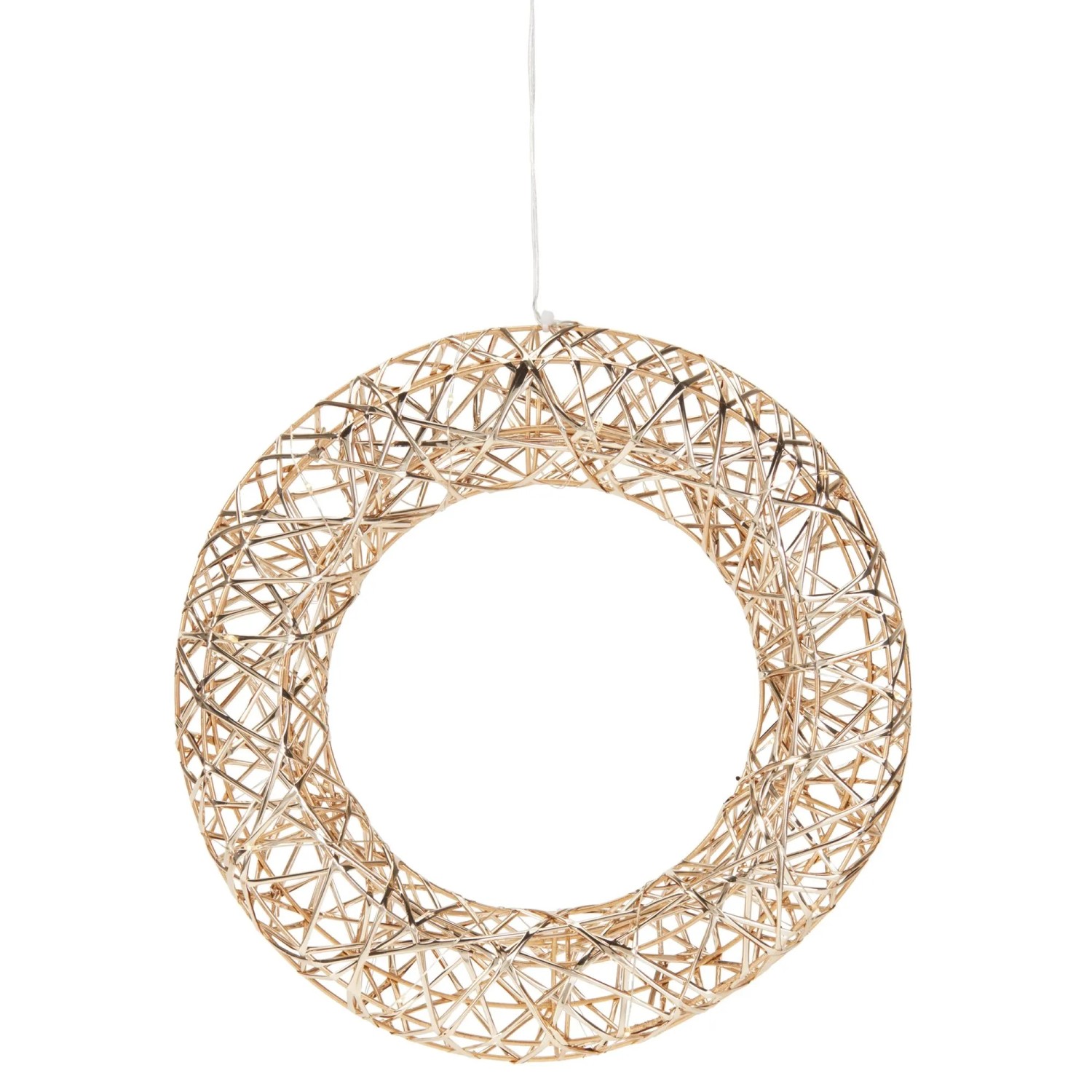 Kranz mit LED 30 cm x 7 cm x 30 cm Gold
