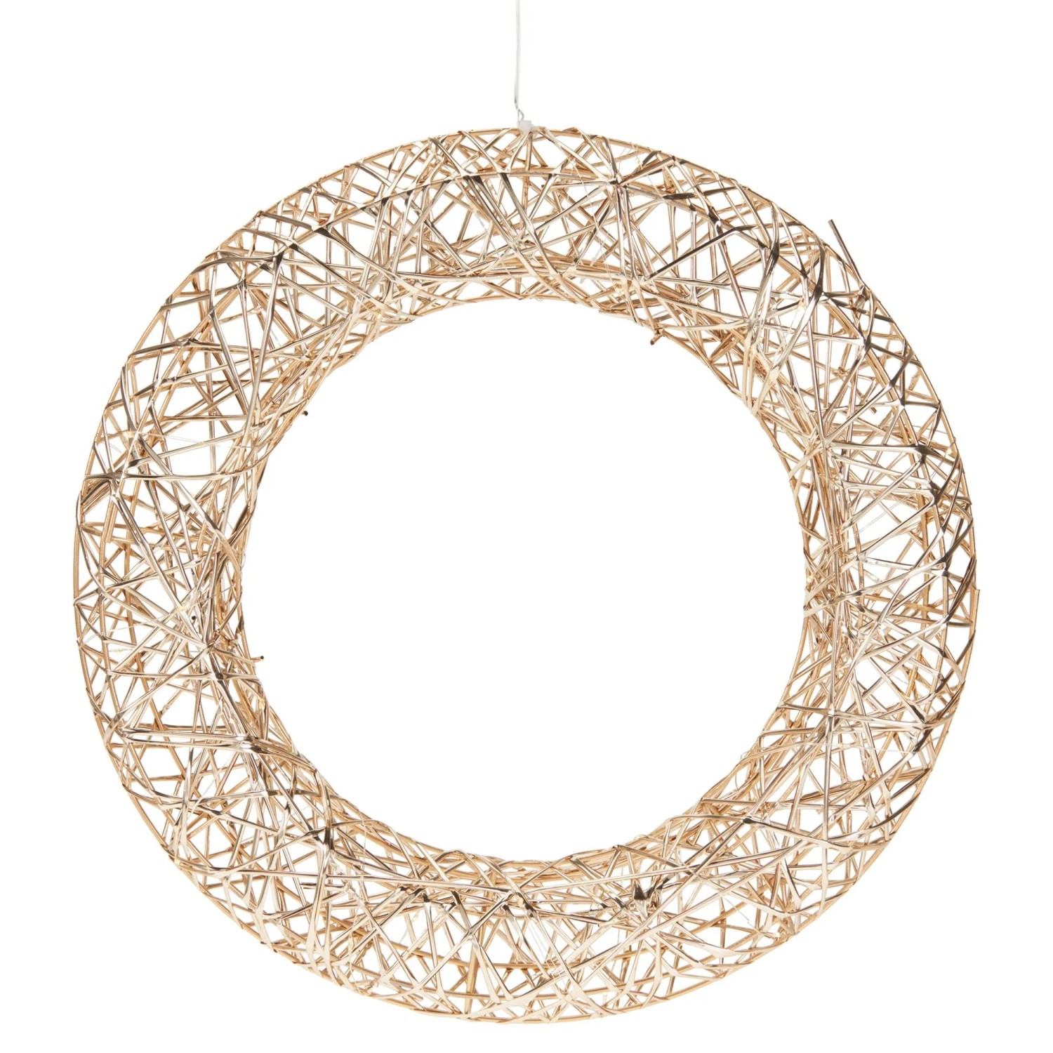 Kranz mit LED 40 cm x 7 cm x 40 cm Gold