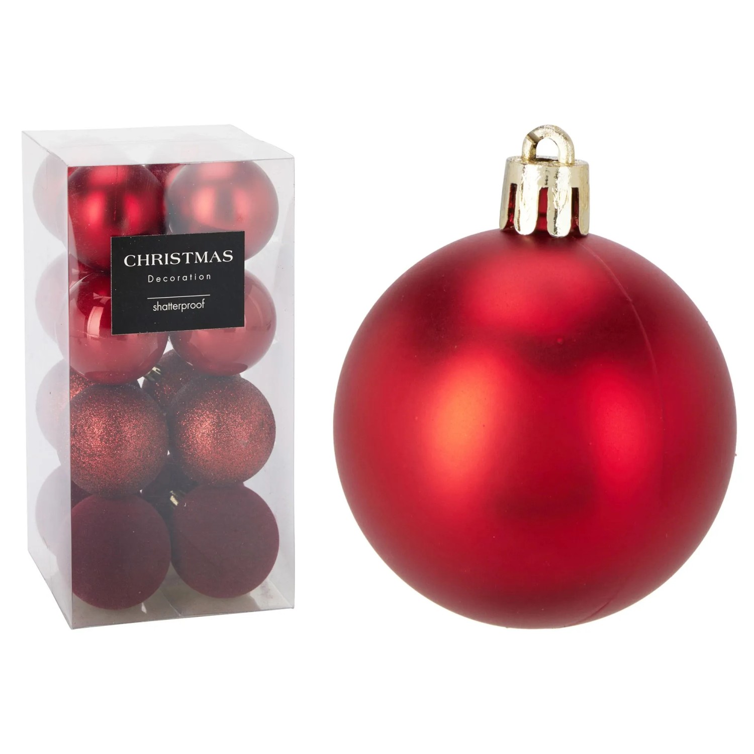 Weihnachtskugel-Set 6 cm Rot 16 Stück
