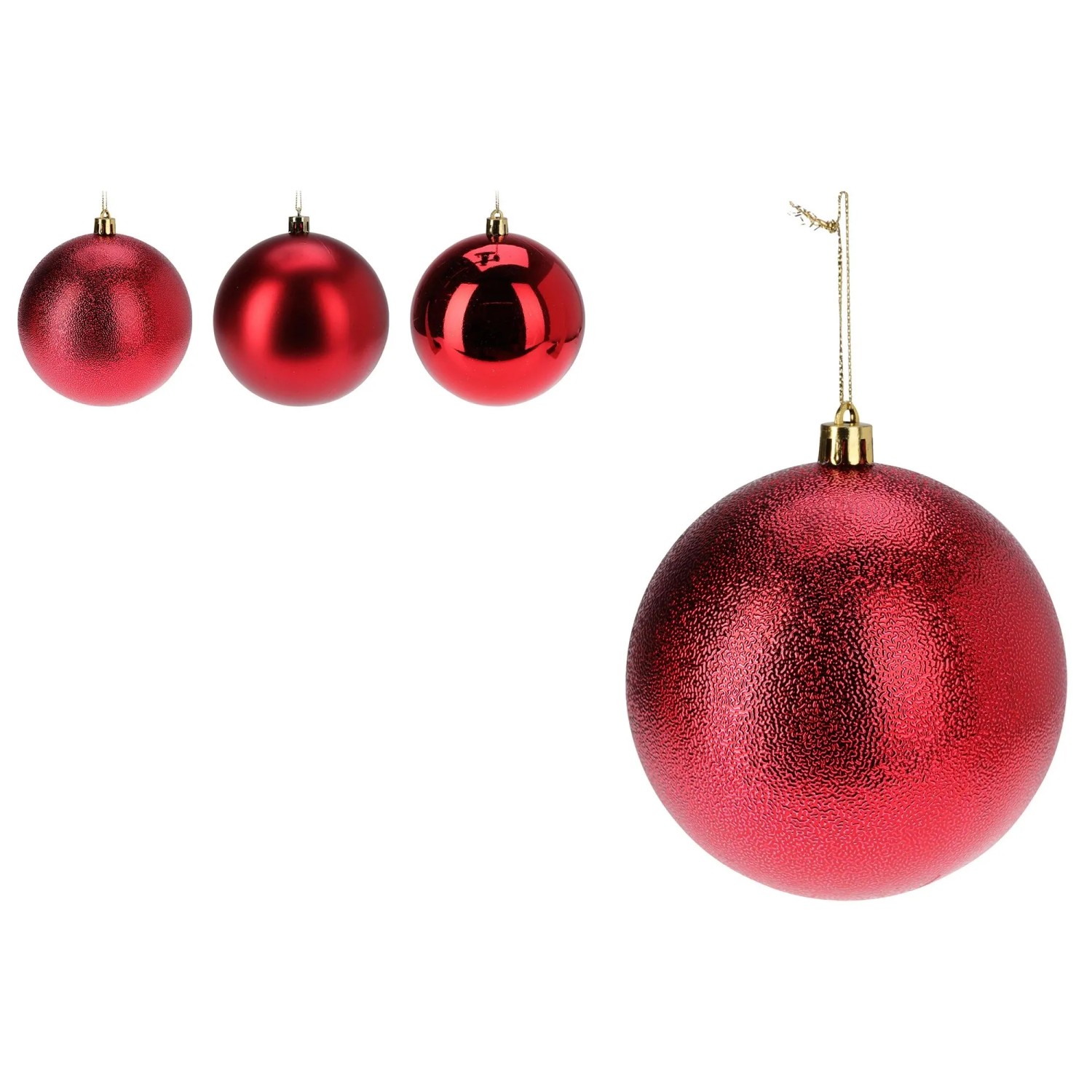 Weihnachtskugel 12 cm Rot 3-fach Sortiert