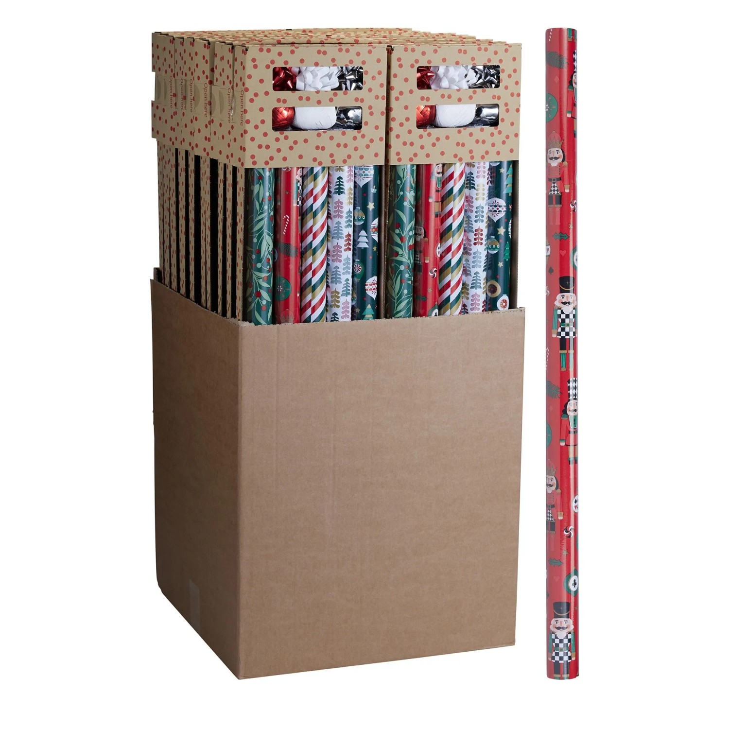 Packpapier-Set Weihnachten 70 cm x 200 cm Mehrfarbig 5 Stück Sortiert