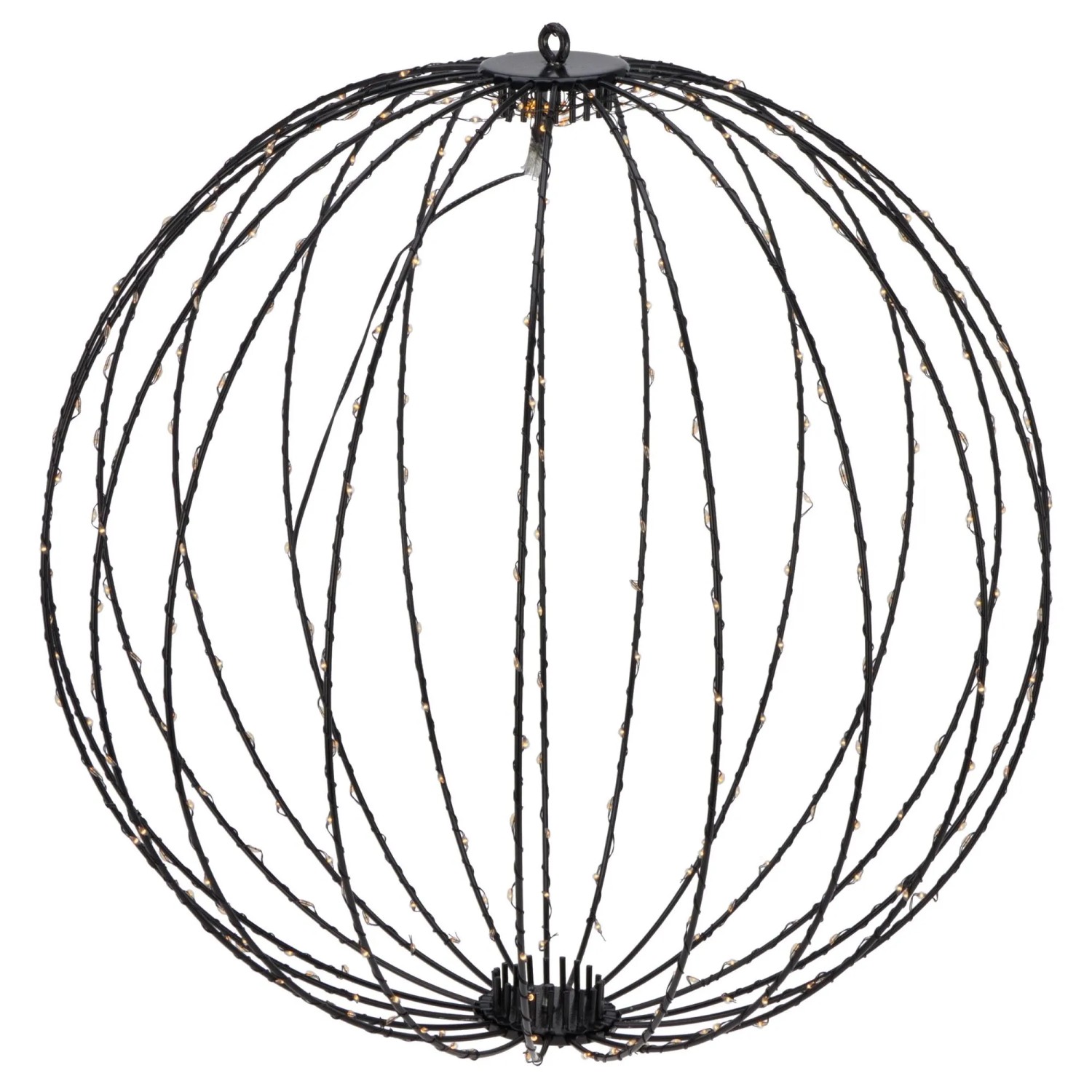 Metallkugel Faltbar mit 240 warmweißen LEDs Ø 40 cm Schwarz