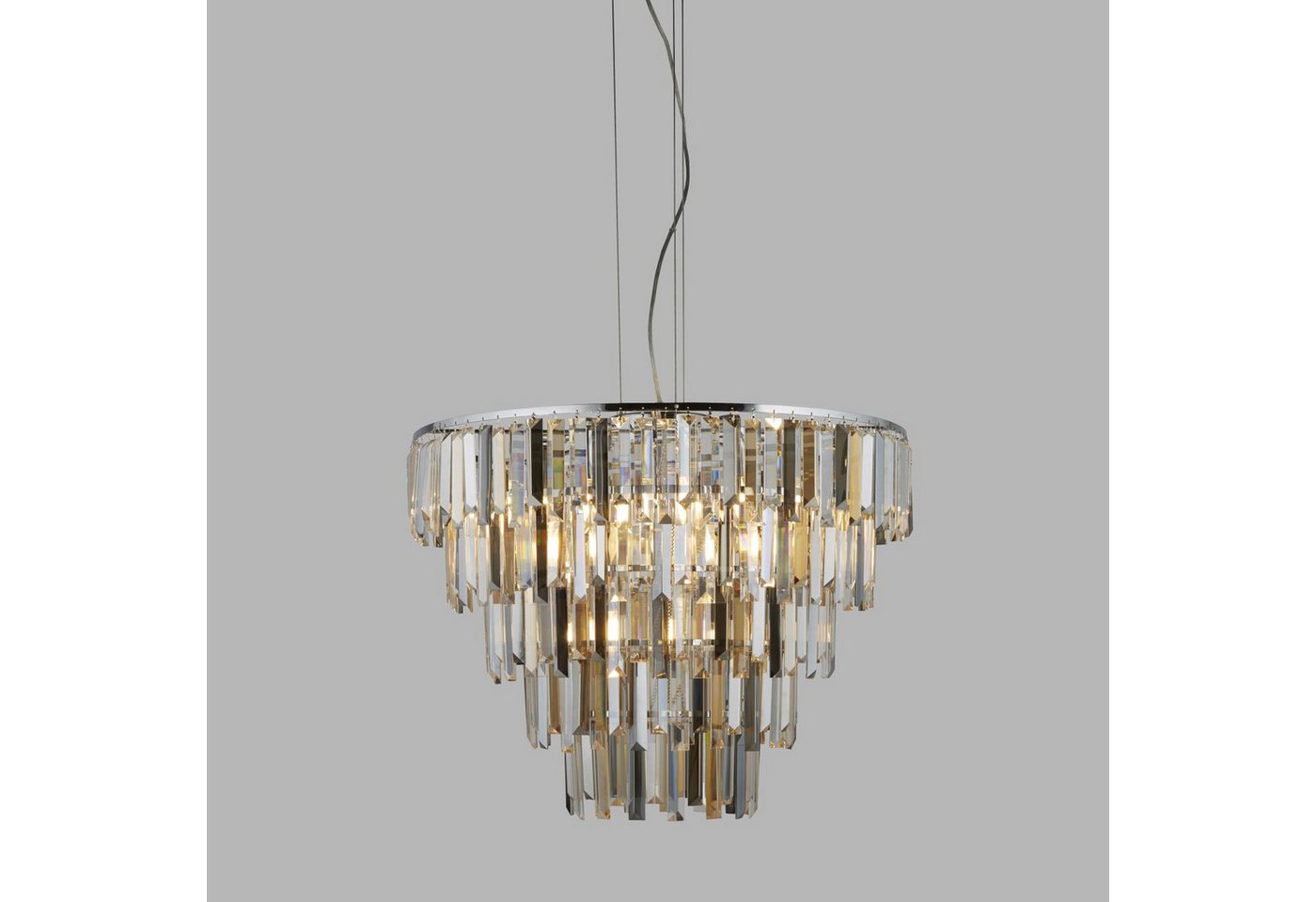 Licht-Erlebnisse Kronleuchter 12-Flammig Ø 65 cm Chrom Bild 3