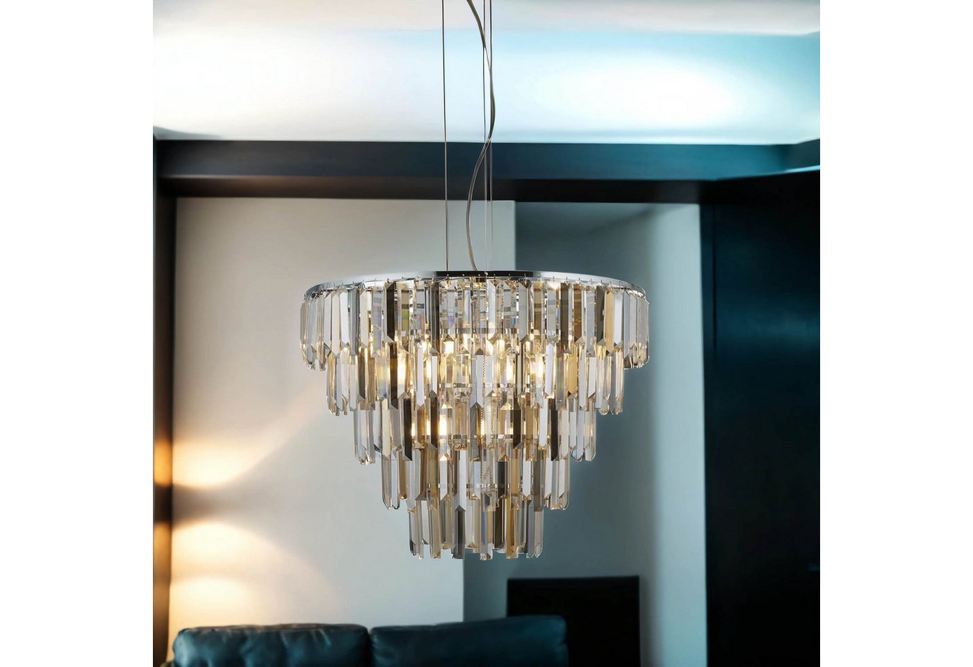 Licht-Erlebnisse Kronleuchter 12-Flammig Ø 65 cm Chrom Bild 5