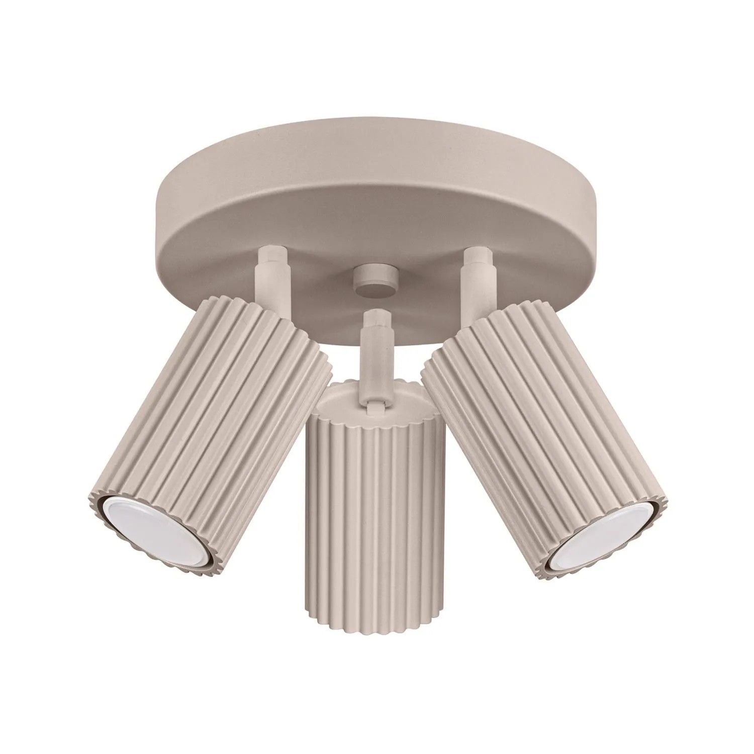 Licht-Erlebnisse Deckenlampe 3-Flammig 19,5 CM Breit Rund Schwenkbar GU10 Taupe Aus Aluminium Modern