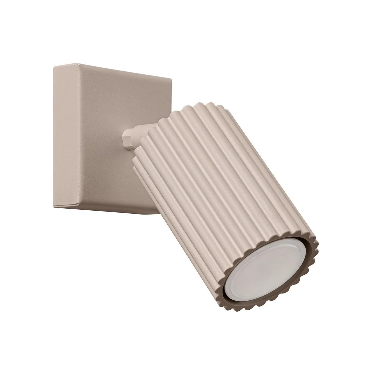 Licht-Erlebnisse Spot Lampe Wand GU10 8 CM Breit Aluminium In Taupe Modern
