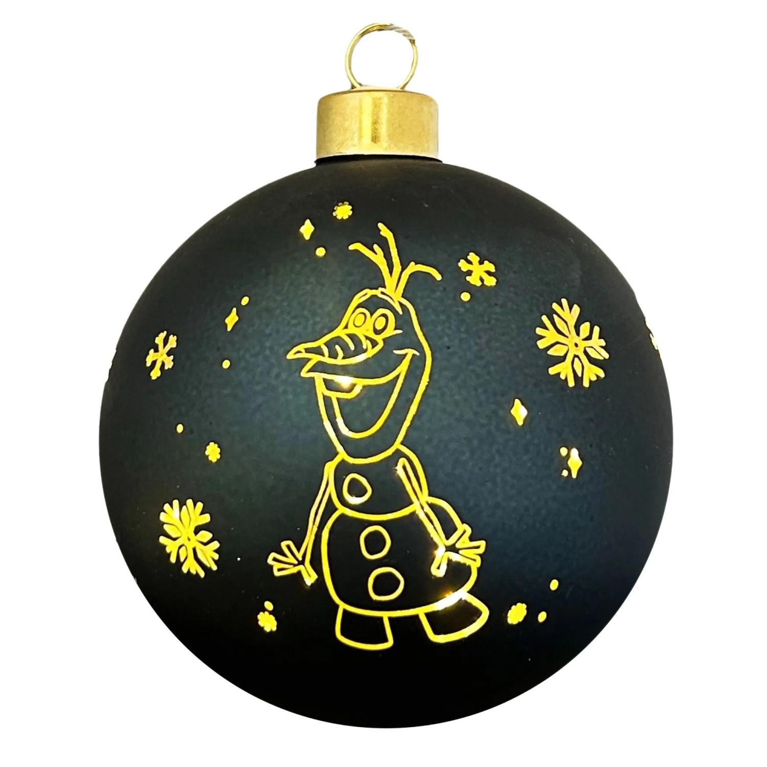 Disney Glas-Kugel mit Beleuchtung Frozen Olaf Klein Ø 10 cm Schwarz