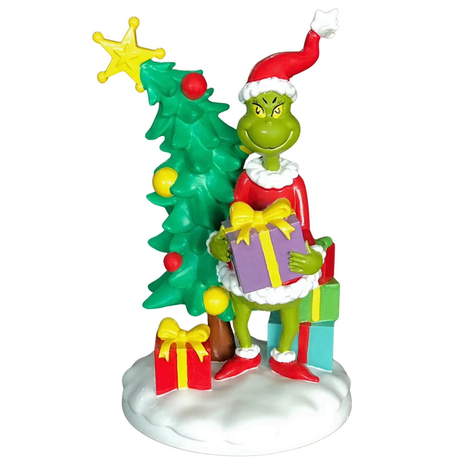 Dr. Seuss Weihnachtsgartenfigur The Grinch mit Weihnachtsbaum 20 cm