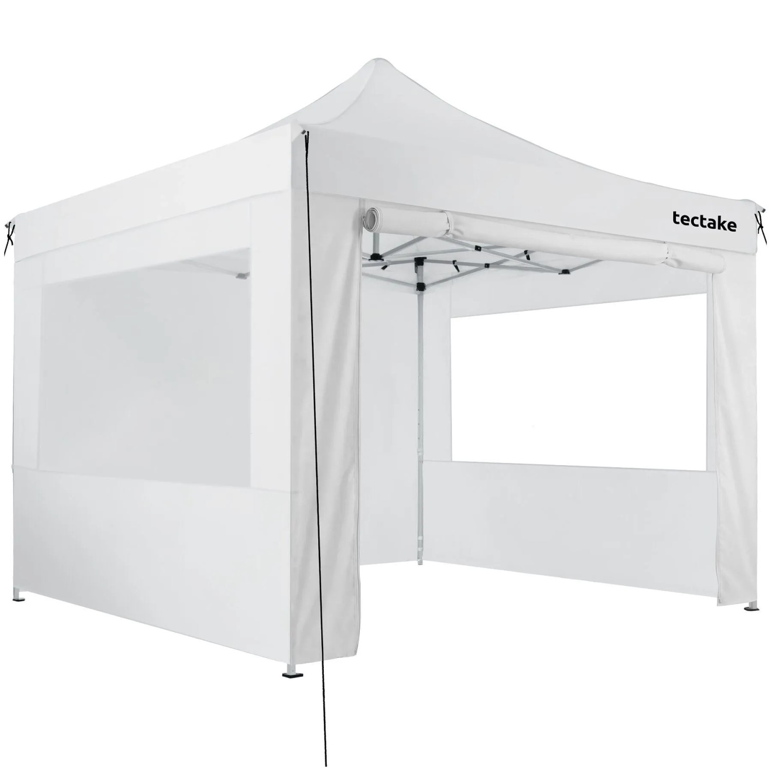 Tectake Aluminium Faltpavillon Olivia 3 x 3 M Wasserdicht 300 x 300 x 280 cm Weiß