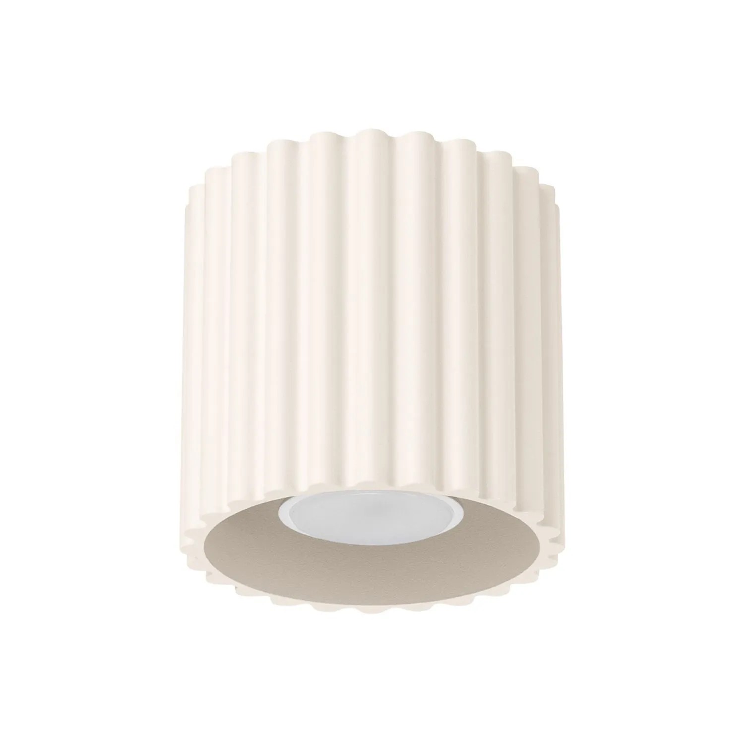 Licht-Erlebnisse Deckenleuchte GU10 Beige Ø 10 CM Rund Klein Aluminium Aufputz