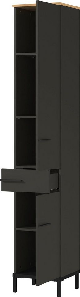 Germania Hochschrank GW-YONKERS 2646 Graphit Eiche B34 cm H190 cm T34 cm Bild 4