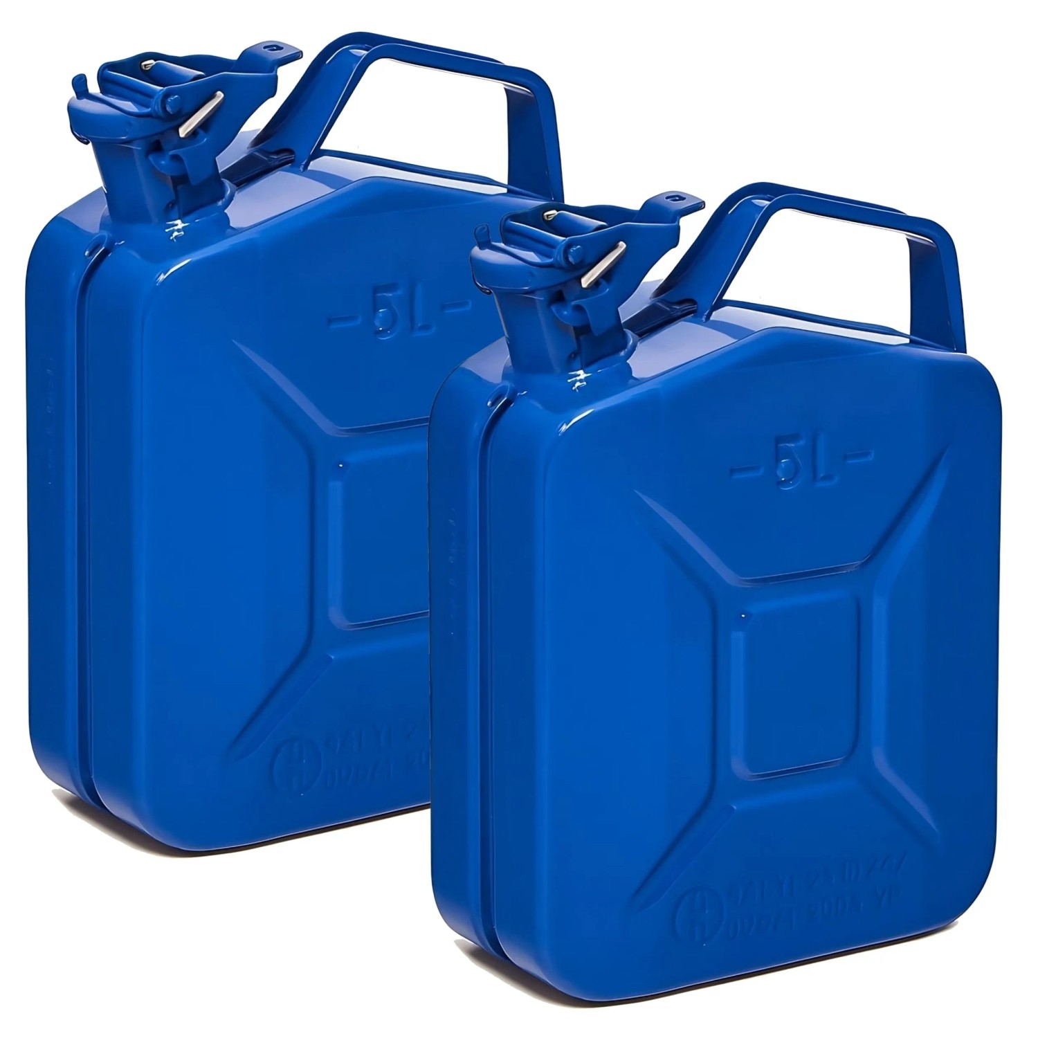 BW Kraftstoffkanister Metall Benzinkanister 2x 5 Liter Blau RAL 5005 TÜV-geprüft und UN-Zulassung Made in Europe