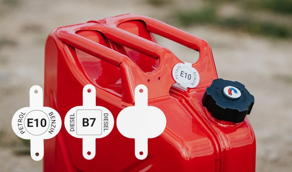 BW Clip für Kraftstoffkenneichnung für Kraftstoffkanister Metall Benzinkanister 3er Set Benzin Diesel Neutral Made in Europe Bild 2