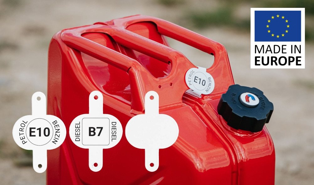 BW Clip für Kraftstoffkenneichnung für Kraftstoffkanister Metall Benzinkanister 3er Set Benzin Diesel Neutral Made in Europe Bild 3