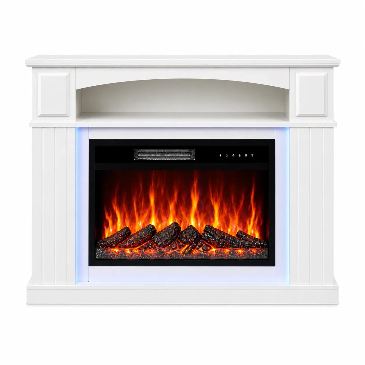 HOMAVO 23'' 1000W/2000W Elektrokamin mit LED Lichtband 12 Farben 48 Effekte Fernbedienung Touch Timer