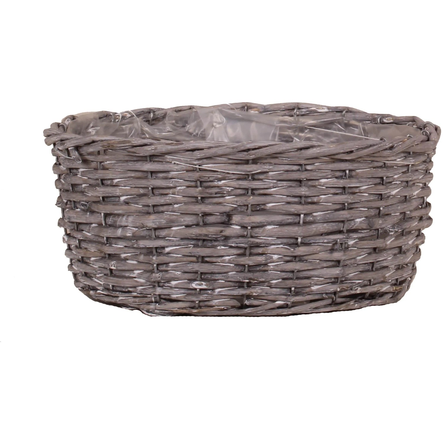 Schale aus Weide Ø 30 cm x 13 cm Grau