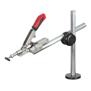 schweisskraft Waagrechtspanner auf Stativ Ø 28 mm mit Klemmbolzen für Lochplatten