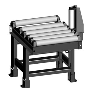 metallkraft Rollenbahn 1000 x 620mm mit seitlicher Führungsrolle