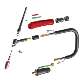 schweisskraft WIG Schweißbrenner SSR 7-17DD gasgekühlt 8m