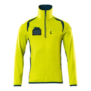 Mascot Fleecepullover Microfleecejacke kurz Reißverschluss Gr. M hi-vis gelb/dunkelpetroleum