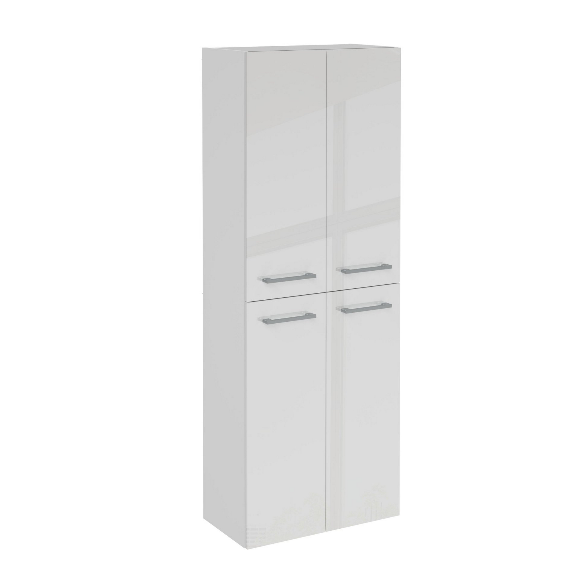 Fackelmann Hochschrank 'B.Round' weiß glänzend 60 x 162 x 31,8 cm